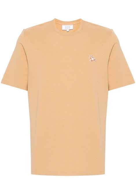 T-shirt con applicazione Chillax Fox in beige Maison kitsuné - uomo MAISON KITSUNÉ | LM00110KJ0008P242